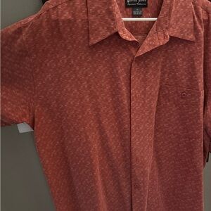 Men's Casual Brick Red Button Down Shirt